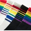 Chaussettes pour hommes femmes hiver unisexe coton arc-en-ciel rayé Noël mode chaud Noël