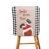 Stoelhoezen deksel kerstcartoon kerstman patroon afdrukken stoel slipcover beschermdoek stofdop voor