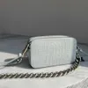 Umhängetaschen Designer Frauen Handtasche Leder Luxus Marke Silber Kette Crossbodybag Weibliche Oval Kamera Geldbörsen 220330
