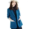 Women's Suits 2022 Blue Small Suit Jacket Female Spring Autumn Plus Size Blouse Fashion Women Loose Single-Breasted Casual Blazer Red 4XL