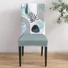 Sandalye Soyut Art Yaprağı Boho Teal Yaprakları Yemek Kapağı 4/6/8 PCS SPANDEX ELastik Slipcover Kılıf Düğün Ev Odası