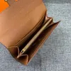 Luxury Ladie's leather long purse fashion gold clasp flap envelope hand