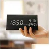 Desk Table Clocks 2021 Creative Clock Voice Control Portable Led Alarm Temperature Calendar Sn Function Drop Delivery Home Garden D Dhefn