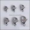 Clasps Hooks 20Pcs/Lot Stainless Steel Lobster For Jewelry Making Necklace Bracelet Finding End Connectors Accessories 1379 Q2 Dro Otvq1