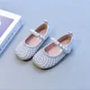 First Walkers 2022 Frühling Baby Mädchen Prinzessin Schuhe Leder Perle Strass Weiche Unterseite Gummi Rutschfeste Kleinkind