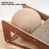 Cat Toys Scratcher Toy med Ball Interactive Solid Wood Natural Sisal Scratch Pads