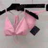 Sexy Triangle Thong Bikinis Women Hollow Knit Swimwear Swim Dress Beach Clothes Two Pieces Set242c