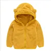 Kids Coats Designer Clothes Girls Fur Fleece Jumper Cute Ear Solid Striped Windbreaker Jackets Baby Winter Clothing Hooded Coats Child Casual Fashion Outwear BC234