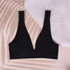 Yoga Outfit SFIT Deep V Neck Bra Sexy Lingerie Seamless Bras For Women Underwear Wire Free Unlined Brassiere Female Low Back Push Up Top