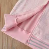 Kläder sätter baby flickor kläder småbarn tjej set sommar ärmlös tvådelar kostym blixtlås skjorta rosa paljetter shorts barn