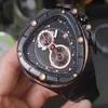 Ny version kronograf Working Triangle Watch Men jubileum VK Quartz Sport Racing Car 18K Rose Gold Leathe Mens Watch Watches308Z