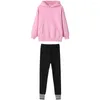Clothing Sets Girls' Suits 2022 Spring And Autumn Middle-Aged Children's Korean Letter Sweater Leggings Casual Two-Piece