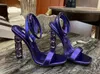 Diseñador de Aquazzura High Luxurious Heels Zapatos para mujeres Aura Correas de sandalia de alta calidad zapatos Sandalias de fiesta delgada de fiesta con caja