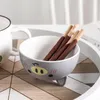 Tazas Taza de cerámica linda Taza de café de dibujos animados para estudiantes Gran capacidad Creativa con tapa Cuchara Un KEDICAT de doble uso