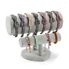 Jewelry Pouches 2 Tiers T-Bar Fashion Velvet Headband Holder Necklace Bracelet Display Stand Rack Organizer For Shop Show