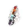 Anillos de racimo Reki Seven Chakra Ring Crystal Quartz Healing Point Stone Charms Apertura para Mujeres Hombres Drop Delivery Jewelry Dhlct