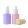 Storage Bottles 30ML Colorful Flat Shoulder Thick Frosted Glass Alcohol Liquid Press With Bamboo Spray Cap Fine Mist Atomizing Sprayer