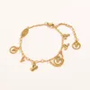 Nunca fade cadeia pulseiras designers 18k banhado a ouro marca de luxo carta círculo moda mulheres amor aço inoxidável cobre bracelet4330381