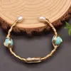 Brazalete hecho a mano con perlas barrocas naturales reales, brazaletes para mujeres y niñas, fiesta, boda