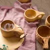 Mugs Portable Wood Coffee Mug Chinese Style Wooden Tea Milk Cups Water Drinking Drinkware Handmade Juice Family Teacup Gift