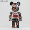 New Spot bearbrick 400% 28CM Flora Eternal Flower Building Block Violent Bear Figure Fashion Doll Decorative Ornament Handmade