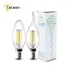 C35 ampoule LED Filament bougie lumière pointue/tirer queue rétro Antique lampe Style Cool chaud Vintage