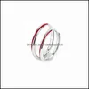 Band Rings Fashion Original Epoxy Red Line 925 Sterling Sier Jewelry Simple Personality Opening Par SR613 466 B3 Drop Delivery Oti1n