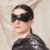 Occhiali da sole punk di oversize y2k occhiali da sole nuove donne uomini sportivi occhiali da sole futuristica d'argento femmina di occhiali senza bordo de sol Oculos 1213375