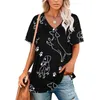 T-shirts pour femmes Noir Daschund Mode Zip Off Épaule Top Manches courtes Femmes Chemise Chien Doxie Teckel Chiens Animaux Mignon Saucisse