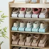 Çift Katmanlı Ayakkabı Yuvaları Organizatör Tutucu Düz Renk Ayarlanabilir Depolama Ayakkabı Rafı Raf Alan Koruyucu Ayakkabı Organizatörleri Raflar BH6171 TQQ
