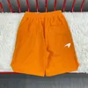 Men's Shorts High Street Loose Embroidery Shorts Men Women 1 1 Tags 100% Cotton Good Quality Long Drawstring Orange Breeches G221214