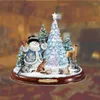 Christmas Decorations Ornaments Rotating Sculpture Tree Home Decoration Paste Window Stickers