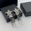 Brincos de charme de borla de estrela brilhante Earrds de diamante completa Eardrops Mulheres Crystal Tassel Studs Party Show With Box