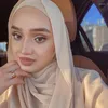 Abbigliamento etnico Marca Chiffon increspato Donna Solider Colore Premium Hijab pesante Sciarpe da donna Scialle lungo