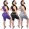 Damen-Trainingsanzüge, europäische und amerikanische Damen-Freizeit-Sport-Fahrrad-Shorts, ärmelloser Anzug, Yoga, zweiteiliges Set