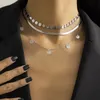 Katmanlı Yılan Zincirleri Sequins Toynaklar için Kolye Kadınlar Modaya Gizli Kısa Gerili Kolye Moda Mücevher Boyun Aksesuarları