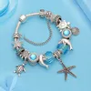 Bracelets à breloques série océan bleu, étoile de mer, tortue, animal, perles, diamant, chaîne en cristal
