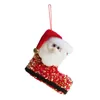 Juldekorationer Santa Claus Sequined Boot Ornaments Stocking tredimensionell hängdekor för hemmet