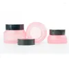 Storage Bottles 100pcs 15G 30G 50G Pink Make Up Glass Jar With Black Lids Seal 1oz Container Cosmetic Packaging Skin Care Pot SN868