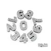 Charms 8Mm 10Mm Az Alphabet / 09 Numbers Zinc Alloy Slider Letter Symbol Fl Rhinestones Mixed 130Pcs 1102 Q2 Drop Delivery Jewelry F Ottxr