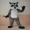 Adulte mascotte personnage Costume mignon gris raton laveur Mascotte Costume dessin animé Halloween événement fête noël pâques annonce vêtements