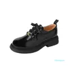 Scarpe eleganti In vera pelle femminile testa tonda primavera e autunno nuovo stile jk uniforme scarpa singola scarpe piccole in pelle con suola spessa