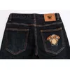 Pantalones vaqueros de diseñador de otoño invierno para hombre pantalones de mezclilla bordados elásticos pantalones de mezclilla gruesos de moda pantalones de chándal informales