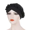 Ethnic Clothing 2022 Women Ladies Muslim Hair Loss Stretch Turban Caps Cancer Chemo Hat Solid Color Braid Head Scarf Beanie Bonnet