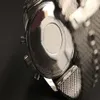 PC Man Quartz Watch rostfritt st￥l Black Dial Silver Case 1884 Six Pin Multifunktion 46mm246j
