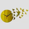 Wandklokken DIY Quartz Bekijk moderne naald acryl spiegel klok reloj de pared horloge duvar saati 3D -stickers