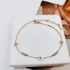 Anklets Gold Color Stainless Steel Daisy Flower Ankle Bracelet For Women Foot Jewelry Minimalist Beads Female Accessories