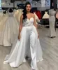 Mujeres modernas Monos Vestido de novia con falda desmontable Cariño Corsé Vestidos de novia Apliques de encaje Una línea Vestido De Novia Sin tirantes Abiye Dubai Pantalones Traje