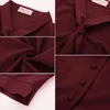Kvinnors blusar BP Kvinnors retro vintage blus kort ￤rm rullstil krage -knappen Packet Croped Tops Summer Office Lady Shirts A50