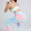 Nieuwe verven naadloze vrouwen yoga sets pak fitness gym kleding sportkleding hoge taille gym leggings sport beha set workout trainingspak